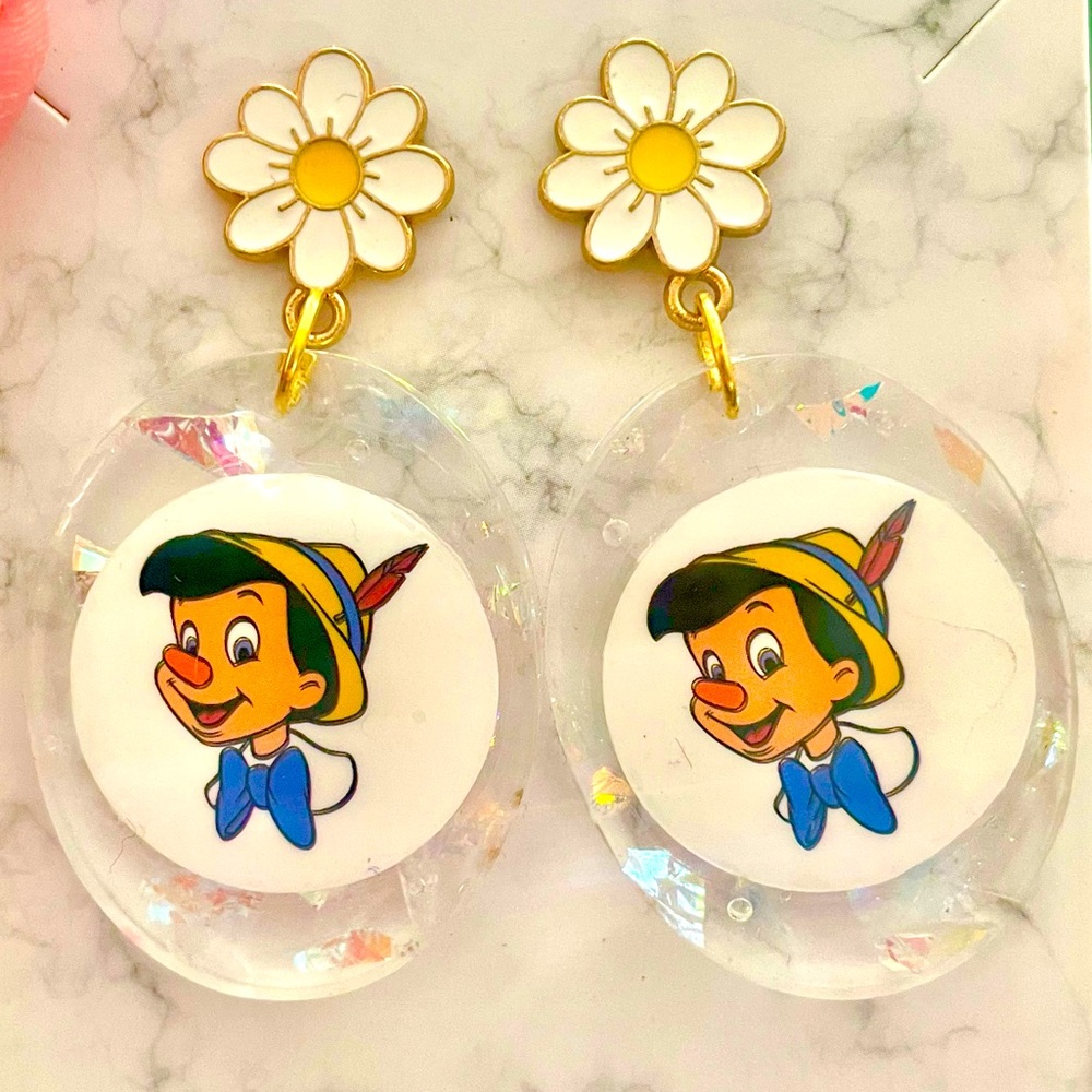 Pinocchio Acrylic Dangle Earrings